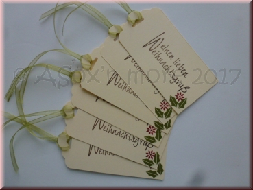 Preview: Geschenkanhänger Weihnachten einfach 6er Pack