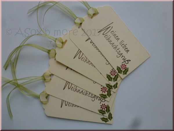 Geschenkanhänger Weihnachten einfach 6er Pack