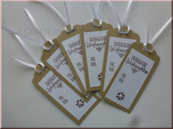 Geschenkanhänger Weihnachten einfach 6er Pack