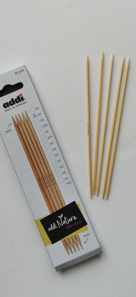 addiNature Bamboo Strumpfnadeln 15cm